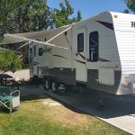 RV set up at RV resort in Paso Robles