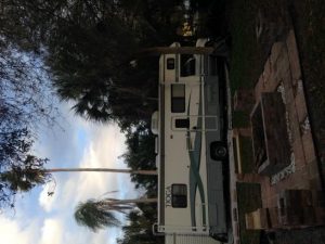 Dark photo of motorhome uploaded to featured RV listing sideways