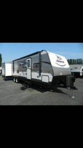 Portrait photo of travel trailer