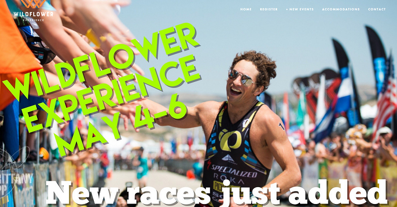 Front page of Wildflower Triathlon website