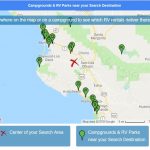 Map of Campgrounds Near Delivered RV Rental Search Area