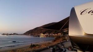 5th Wheel RV Set on beach campsite