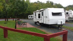 RV rental set up at RV campsite