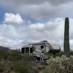 RV set up at campground