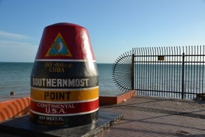 Buoy marking the southernmost point in the continental USA in Key West