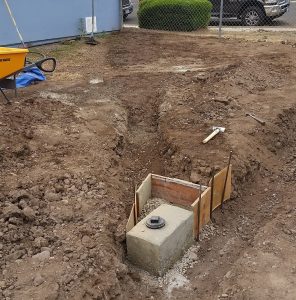 RV pad Sewer connection at home