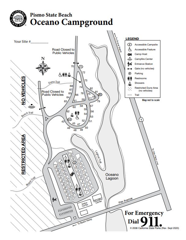 Oceano Campground Map
